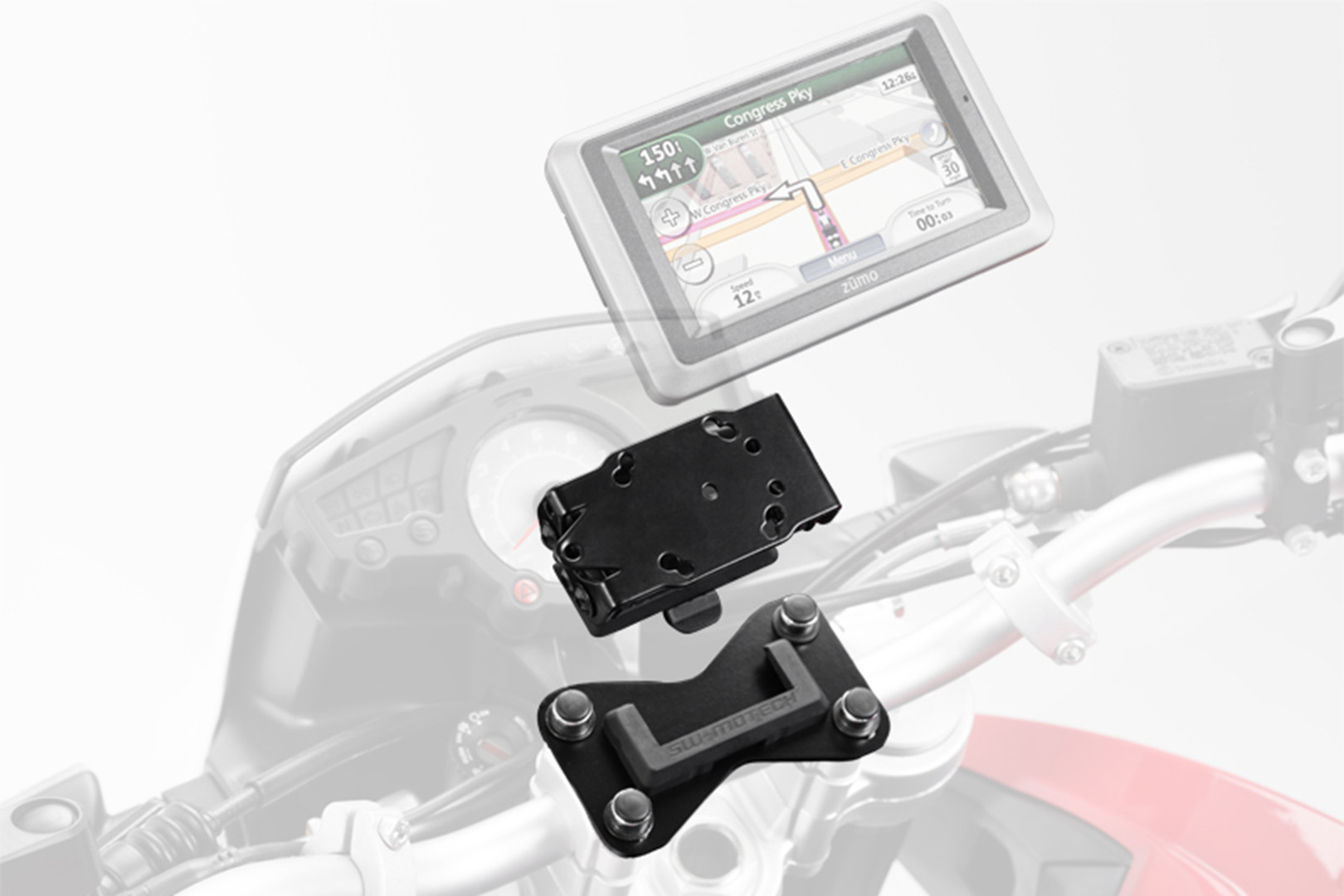 SW-Motech Quick-Lock GPS-pidike Kawasaki KLV 1000 / Suzuki DL 650