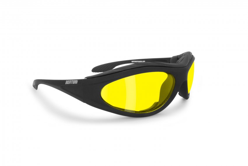 Bertoni AF125C aurinkolasit, Rubber black, soft touch/yellow