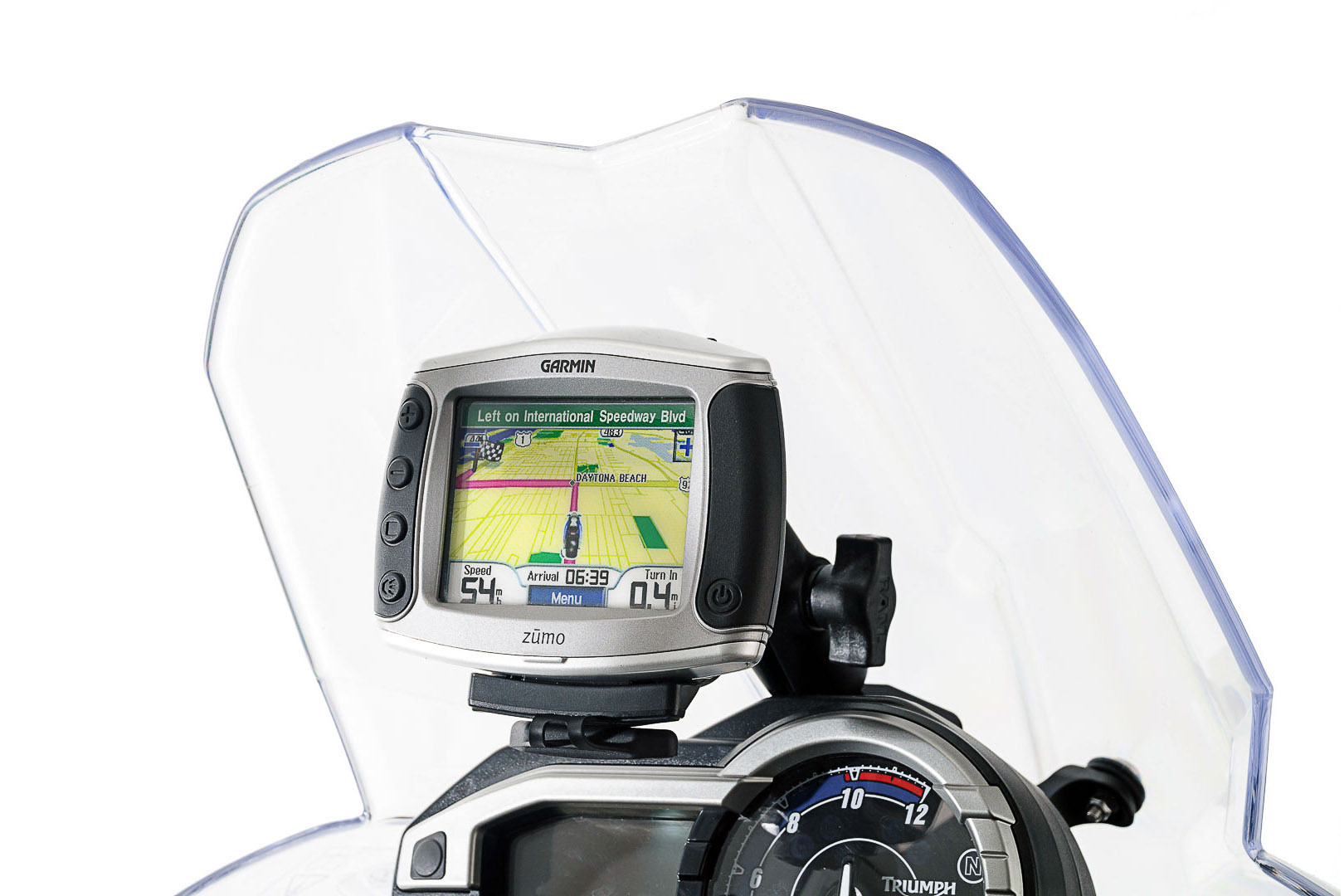 GPS mount for cockpit – Black. Triumph Tiger 800/800 XC, XR (10-17).
