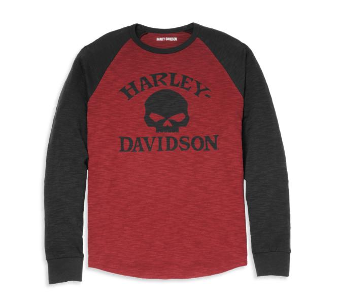 Harley-Davidson Men’s Willie G (TM) Skull Raglan Sleeve Graphic Tee