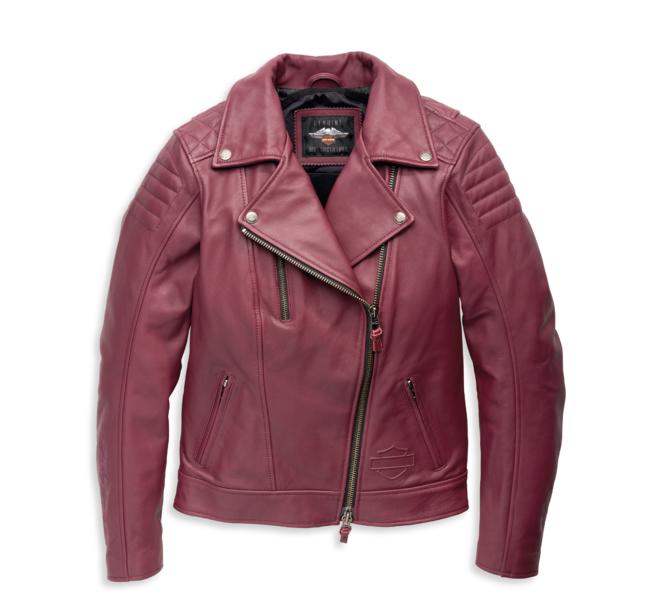 Harley-Davidson Women’s Bezel Biker Collar Leather Jacket