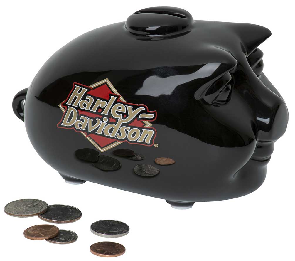 Harley-Davidson H-D Logo Ceramic Mini Hog Bank