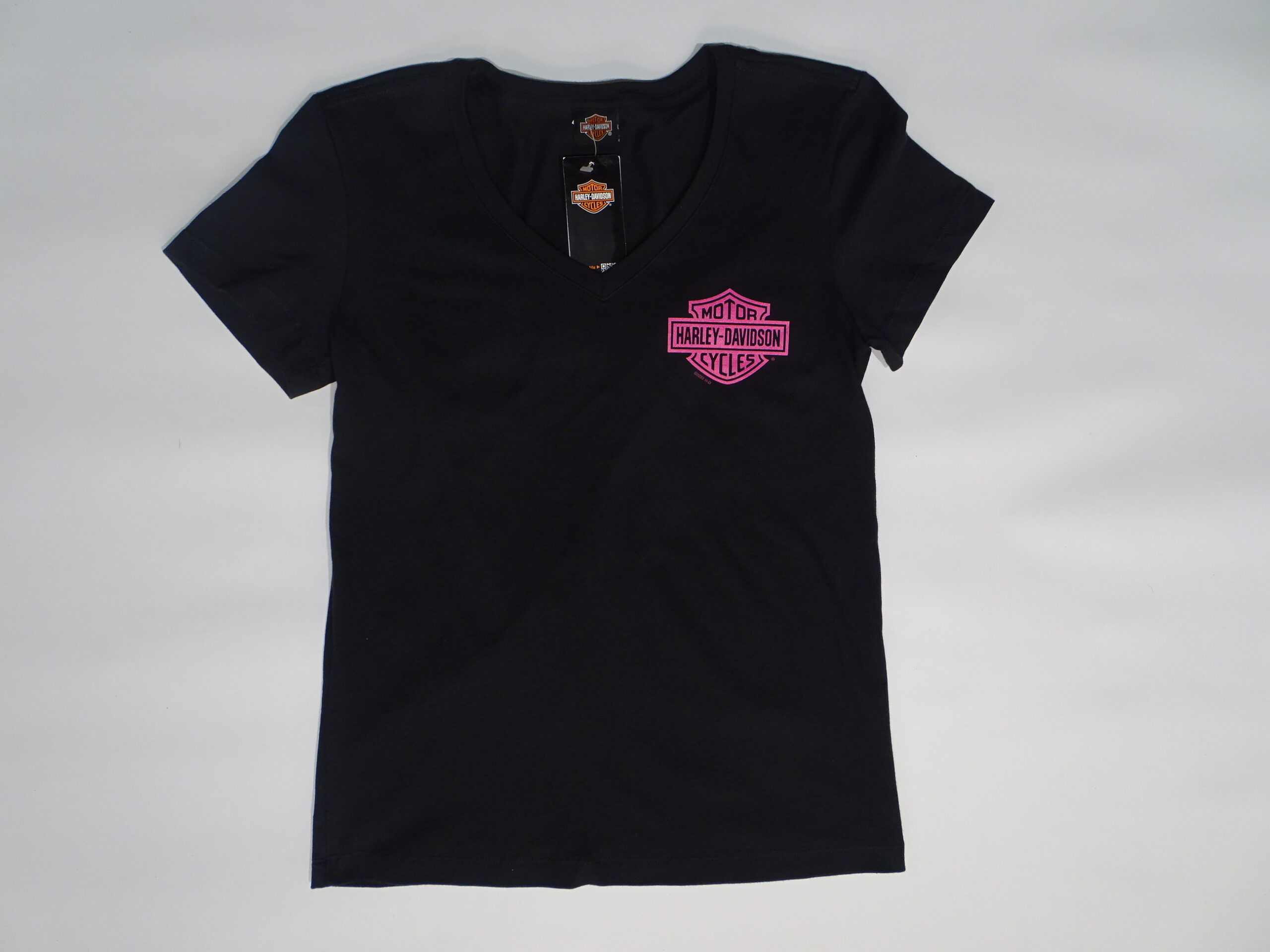 Dealer T-paita naisten Black V-Nck Pink B&S Ladies