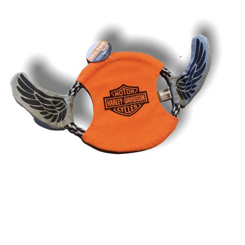 Canvas Flying Disk with B&S® & Wings Orange Pet Toy