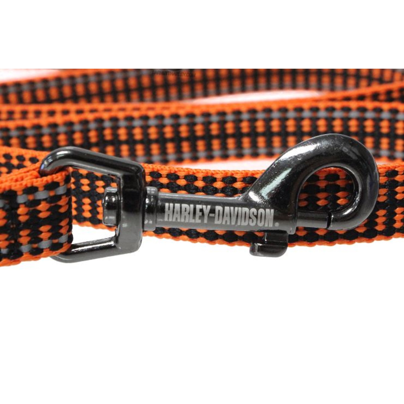 Harley-Davidson® Reflective Premium Dog Leash Orange/Black Weave 6′ Long