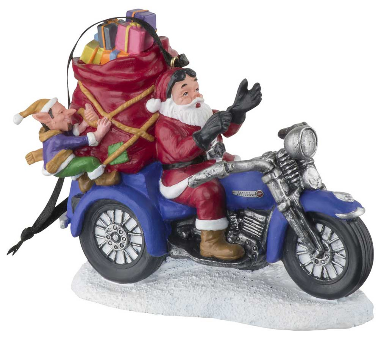 Harley-Davidson® Custom Sculpted Biker Santa Polyresin Ornament