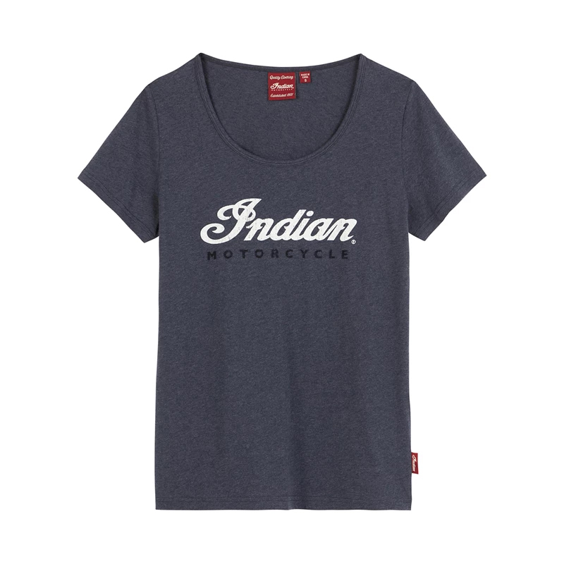 Indian Motorcycle Marl Script, naisten navy t-paita