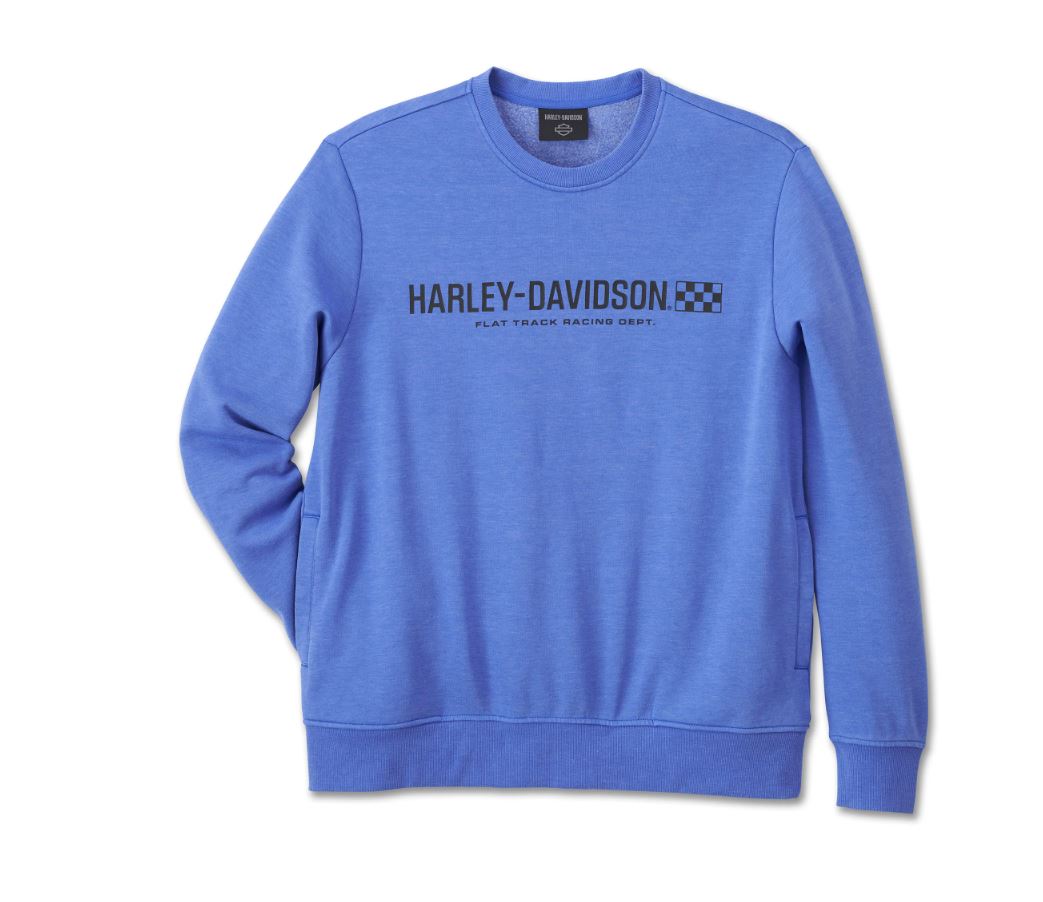 Harley-Davidson Men’s Trophy Bar & Shield Crew Neck Sweatshirt – Lapis Blue