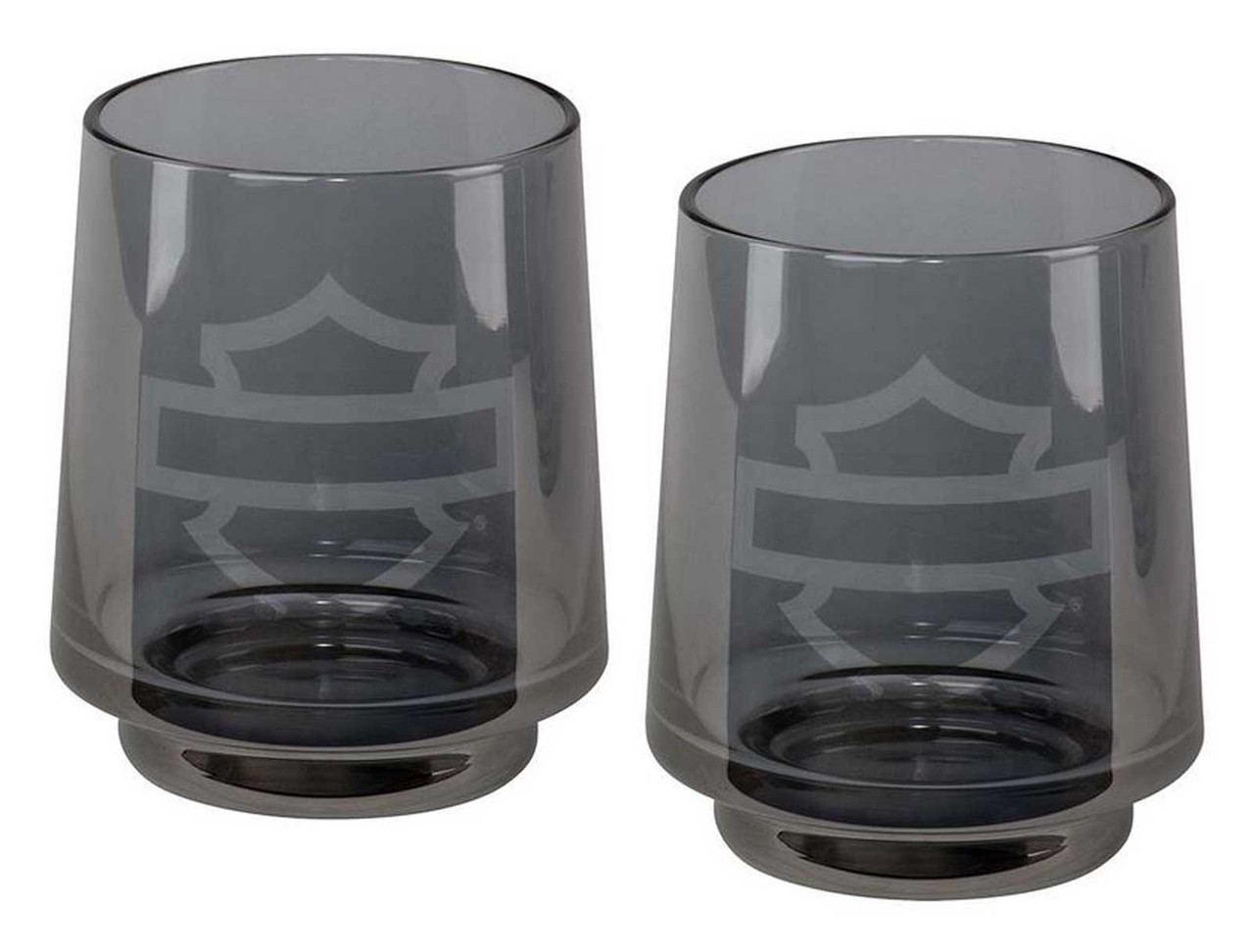 H-D B&S Smoke Grey Rocks Glass Set