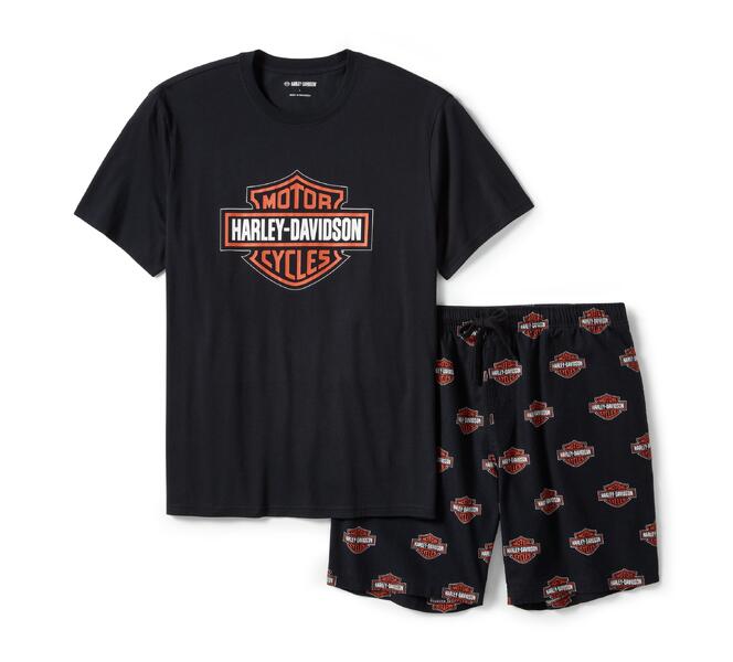 Harley-Davidson Pajama Shorts Set Bar & Shield Print black