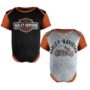 Harley-Davidson Infant Ribbed 2 Pack Bodysuits - Black/ Orange - 9-12M