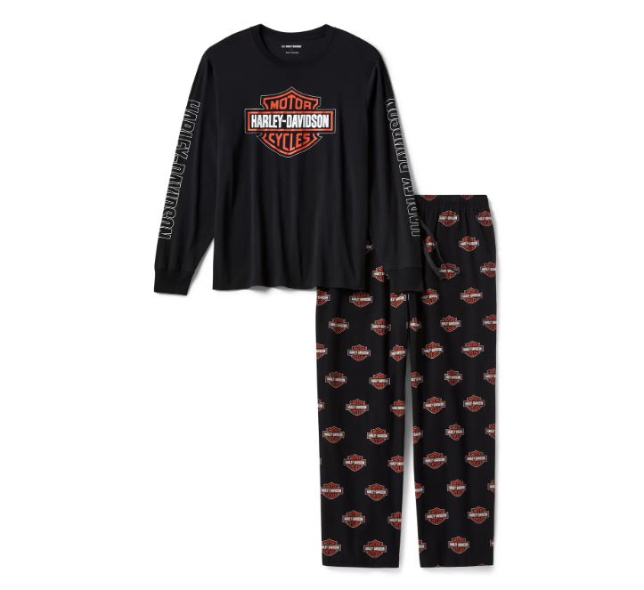 Harley-Davidson men´s Pajama Set Bar & Shield Long Sleeve black