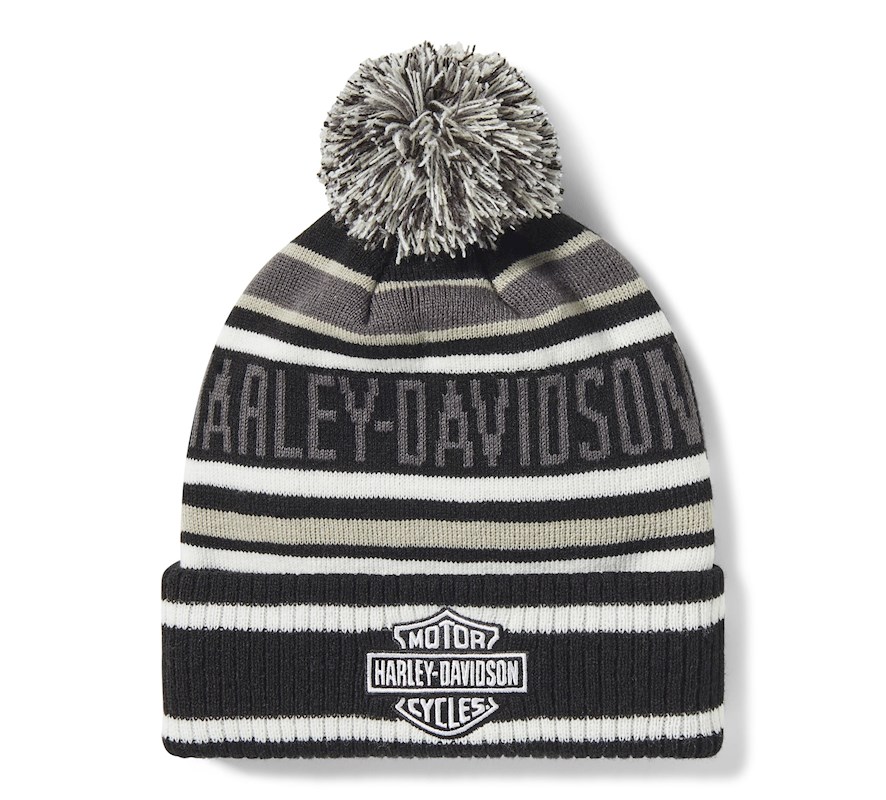 Harley-Davidson BEANIE-KNIT,BLACK/OFF WHITE