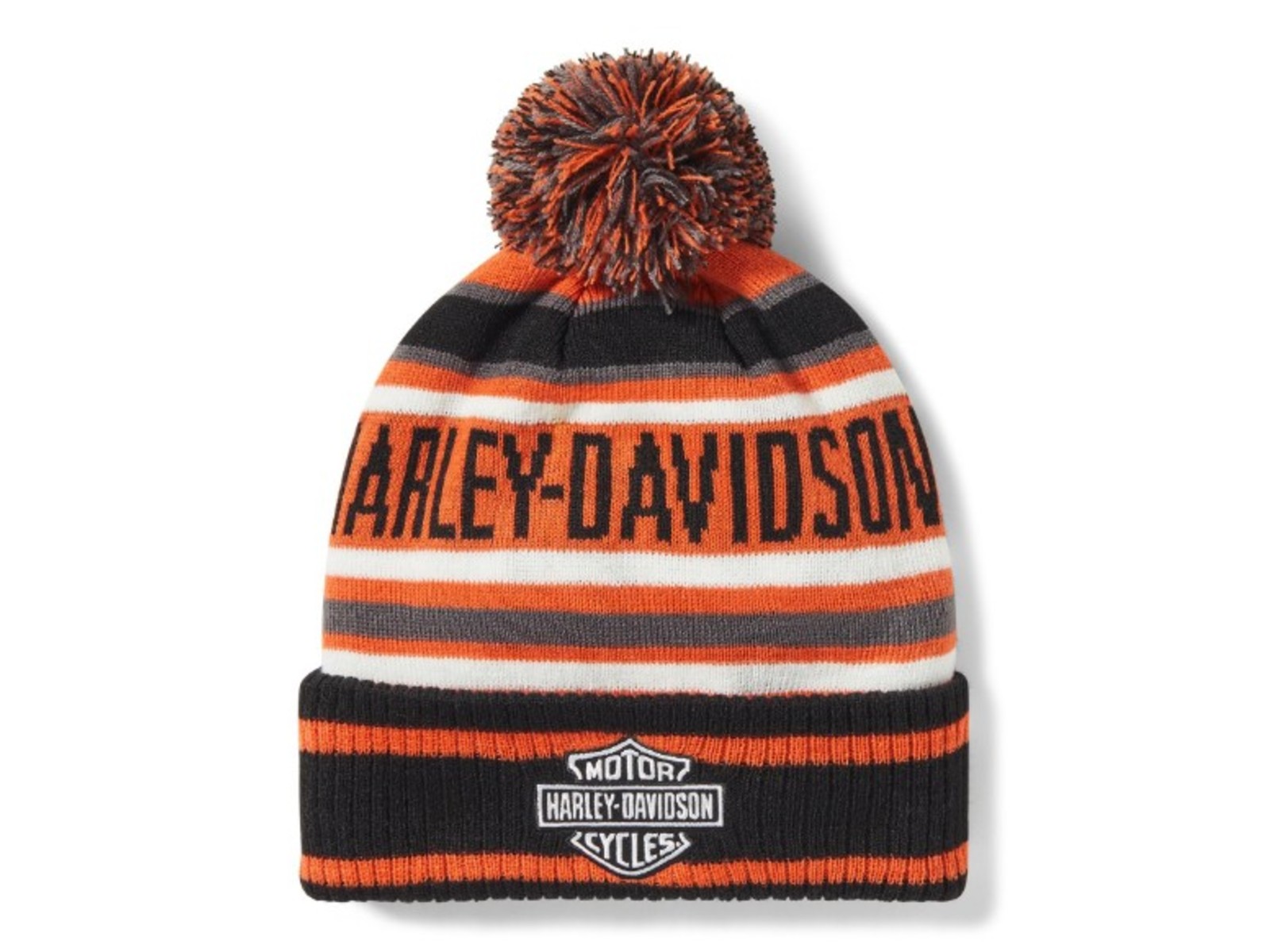 Harley-Davidson BEANIE-KNIT,ORANGE/BLACK