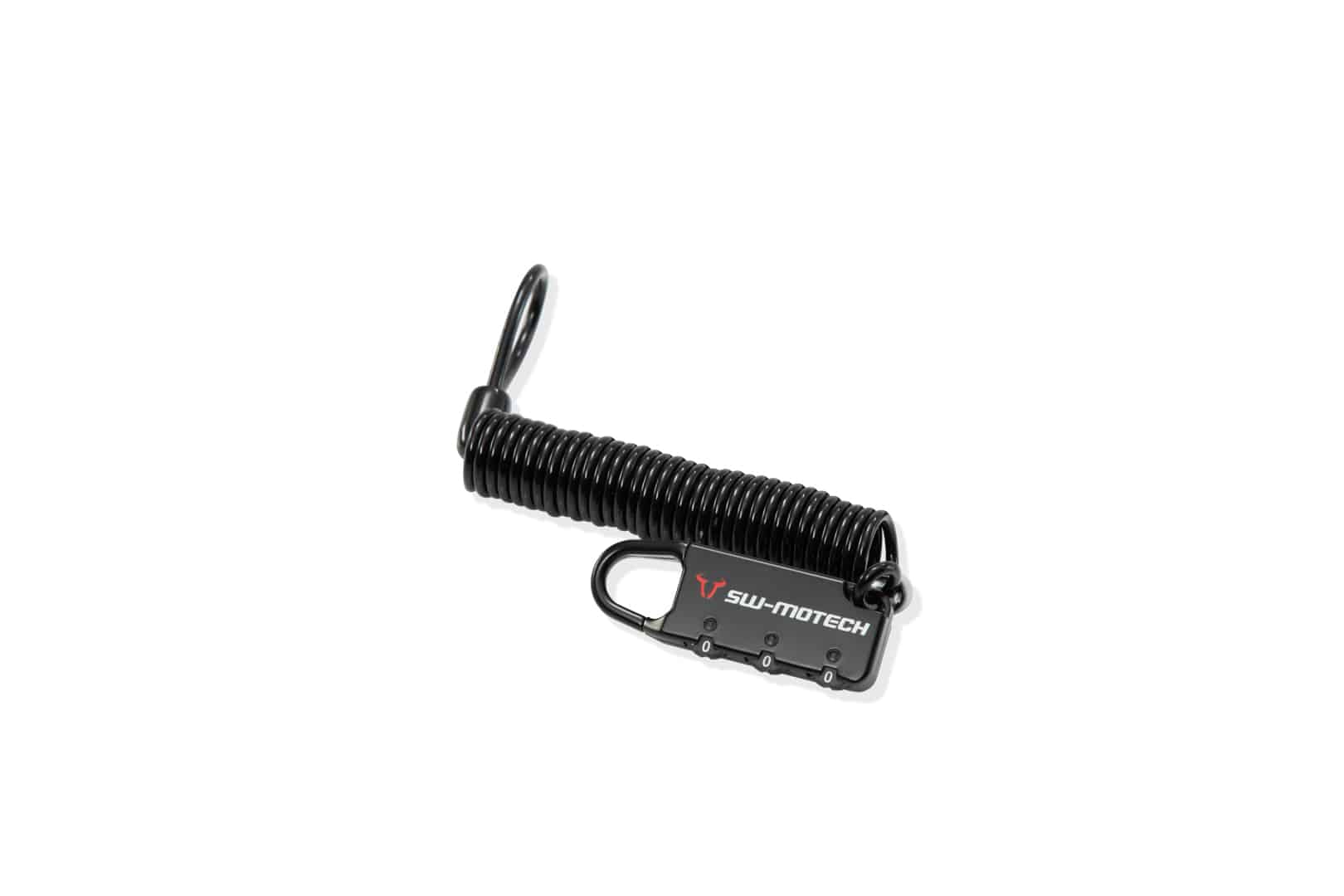 Cable lock for motorcycle luggage – Black. Combination lock. 180 cm.