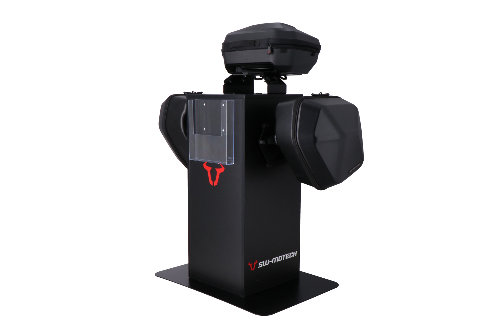 Sales display with equipment – Theme: URBAN side case + URBAN top case. SLC base.