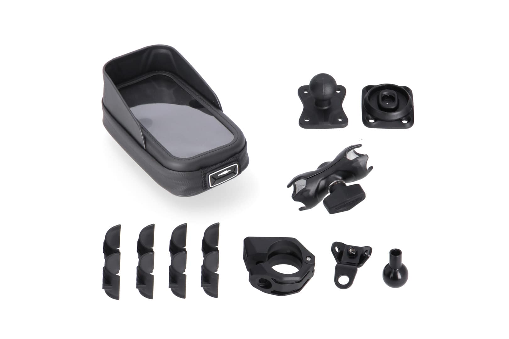 Universal GPS mount kit with Phone Case – Incl. 2″ socket arm, for handlebar/mirror thread
