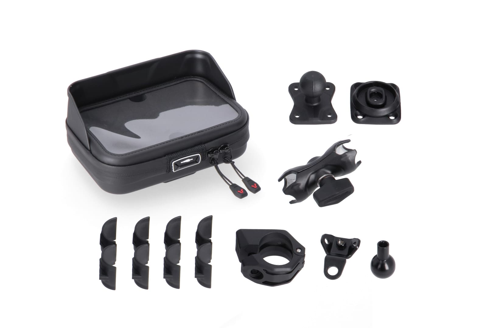 Universal GPS mount kit with Navi Case – Incl. 2″ socket arm, for handlebar/mirror thread