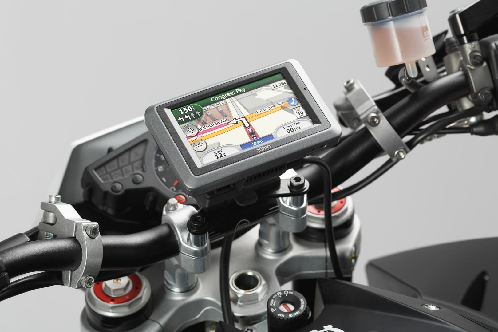 GPS mount for handlebar – Black. Shock absorbent.