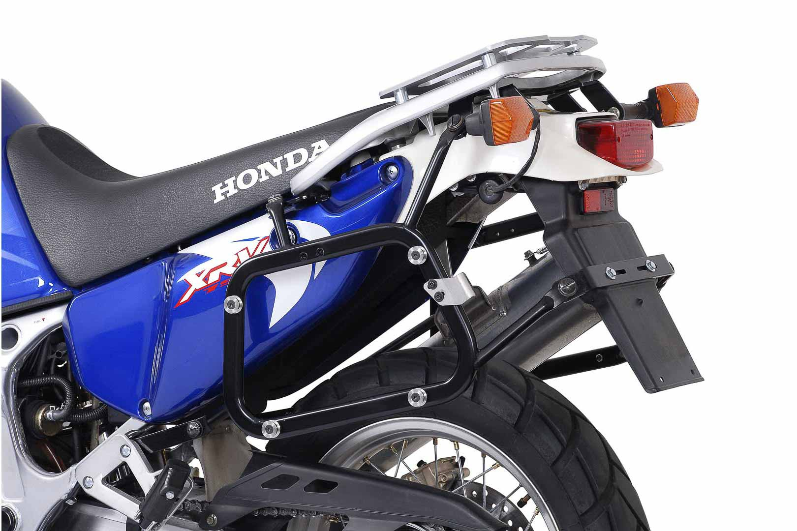 EVO side carriers – Black. Honda XRV750 Africa Twin (92-03).