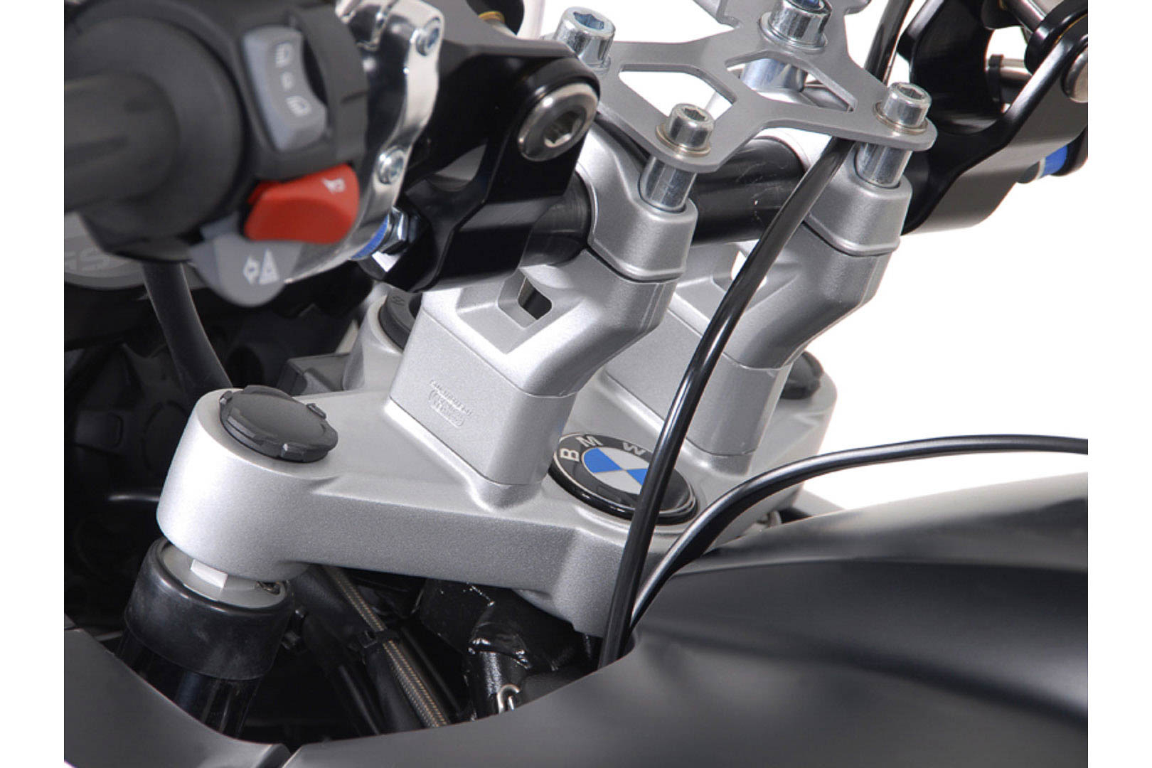 Bar riser – H=30 mm. Silver. BMW R1200GS/Adventure (08-).