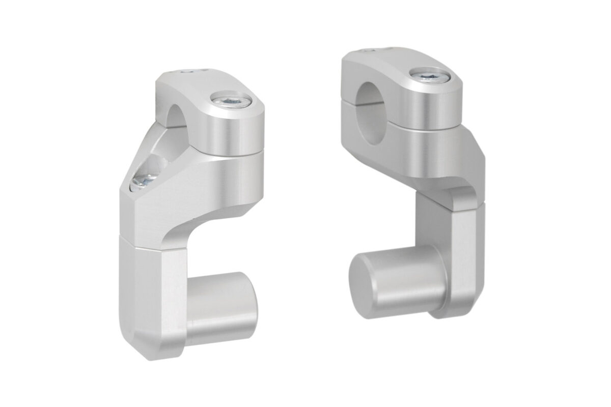 Vario bar back for Ø 28 mm handlebar – Up/back variable. Silver.