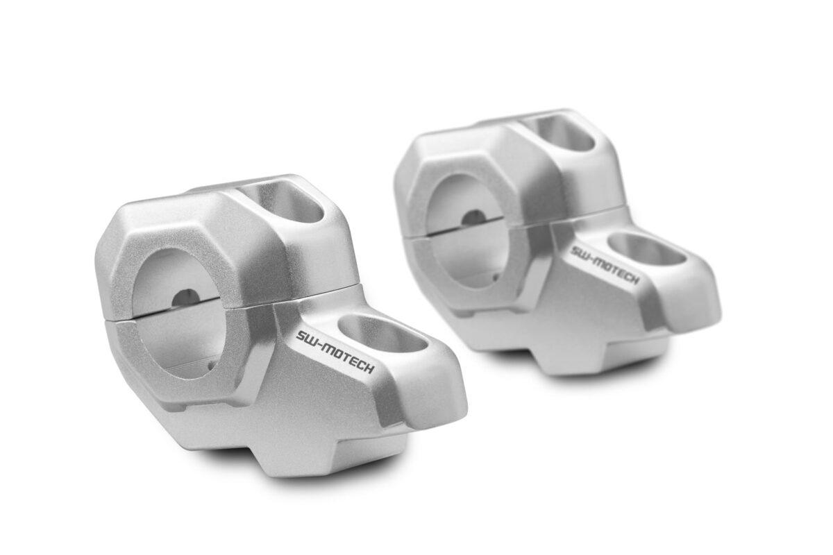 Bar back for Ø 28 mm handlebar – H=30 mm. Back 22 mm. Silver.