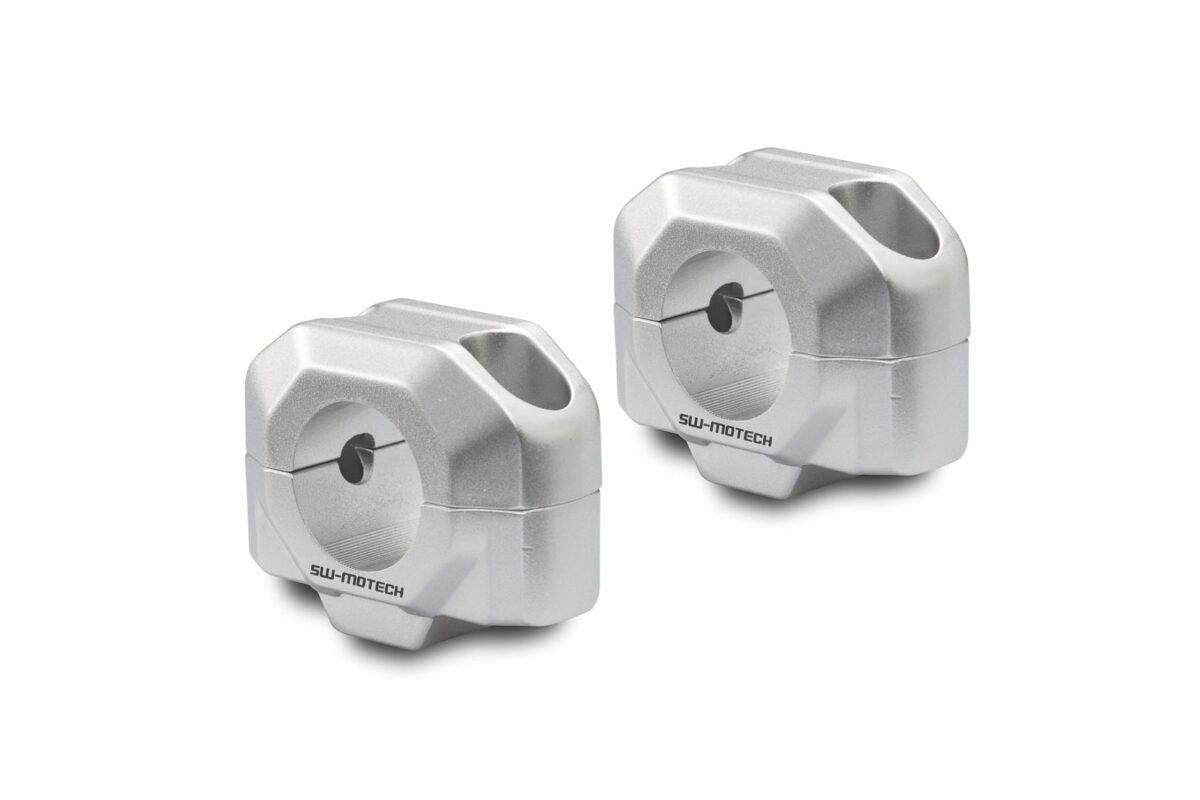 Bar riser for Ø 28 mm handlebar – H=20 mm. Silver.