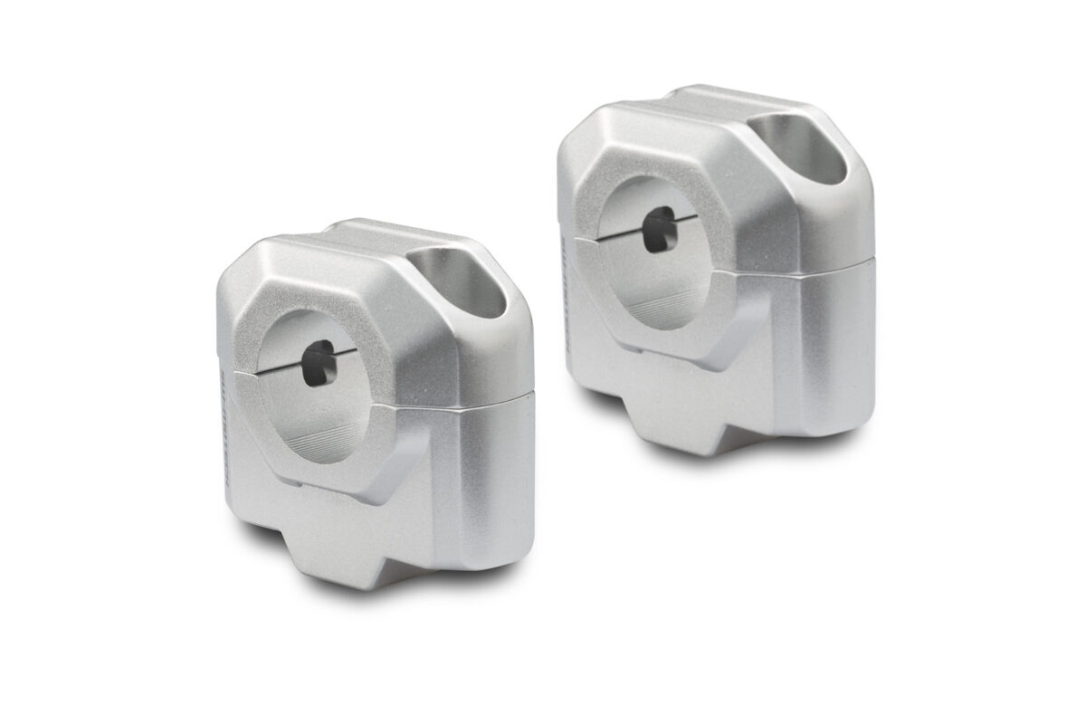 Bar riser for Ø 28 mm handlebar – H=30 mm. Silver.