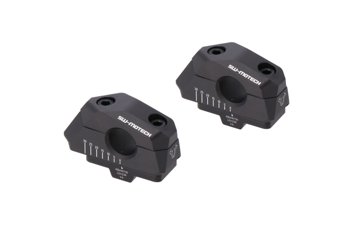 Bar back variable for Ø22 handlebars – H=25mm. Back 5/10/15/20/25/30 mm. Black.