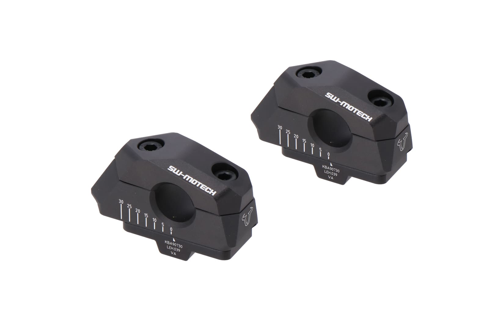 Bar back variable for Ø22 handlebars – H=25mm. Back 5/10/15/20/25/30 mm. Black.