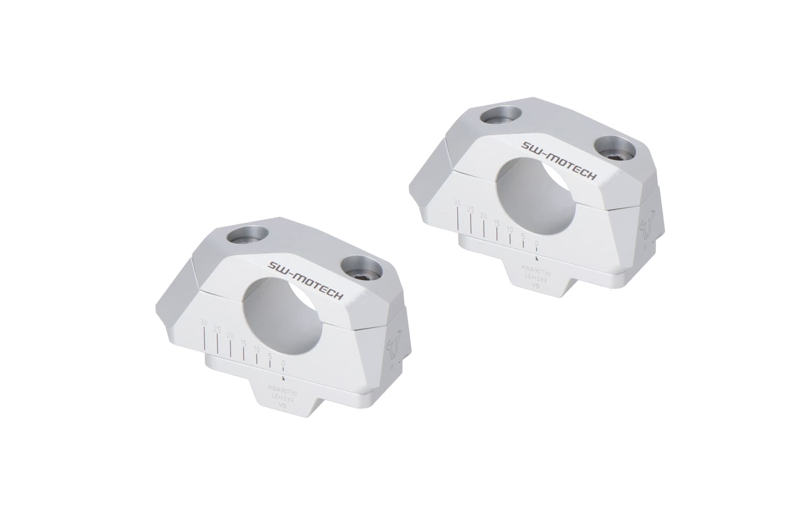 Bar back variable for Ø28 handlebars – H=28mm. Back 5/10/15/20/25/30 mm. Silver.