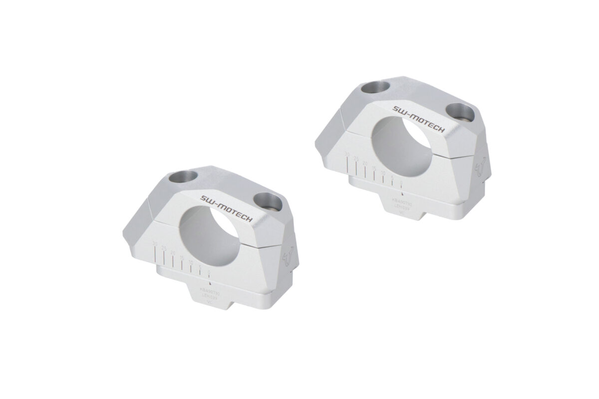 Bar back variable for Ø32 handlebars – H=32mm. Back 5/10/15/20/25/30 mm. Silver.