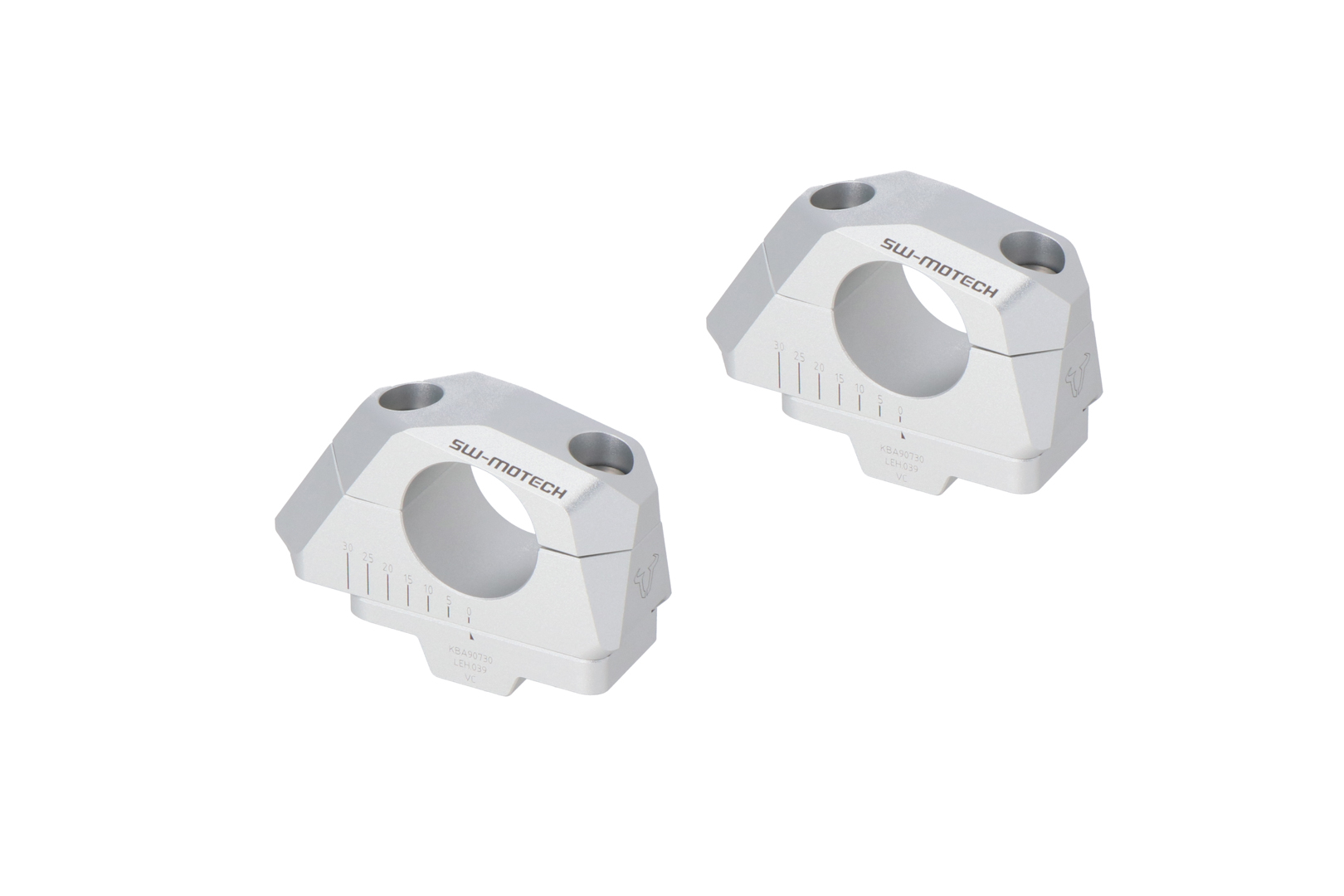 Bar back variable for Ø32 handlebars – H=32mm. Back 5/10/15/20/25/30 mm. Silver.