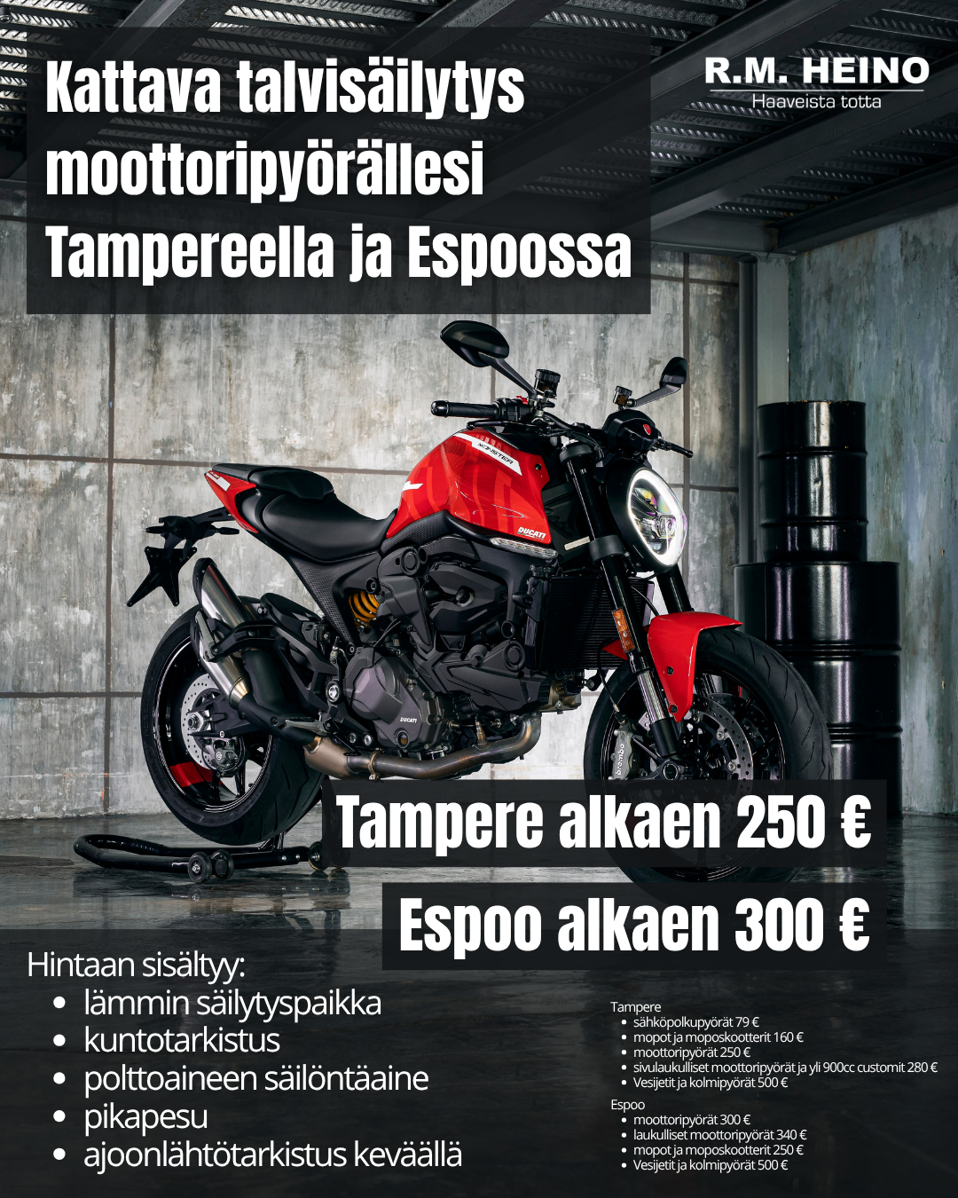 Ajokauden loppu lähenee ja on aika varata paikka talvisäilytykseen