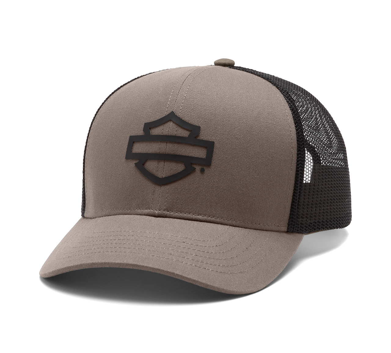 Harley-Davidson Men’s Logo Colorblock Adjustable Trucker Cap – Cinder